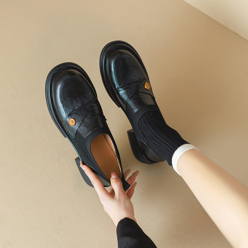 Dame Stilfulde Slip-On Loafers med Åndbart Strik-Obermateriale Stilla