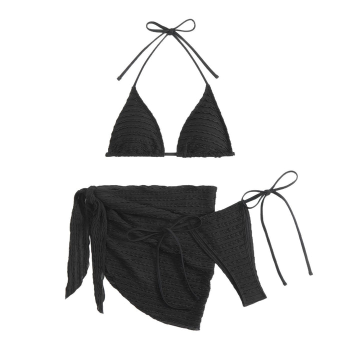 Dame Triangle-Bikini-Sæt med dekorativt omslagsskræddersyet og legende flæse detaljer Stilla