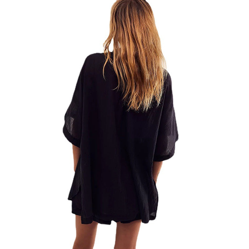 Dame Oversized Skjorte i afslappet look med praktiske lommer Stilla