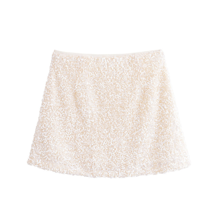 Femme Pailletter Blomster Mini Skørt Stilla