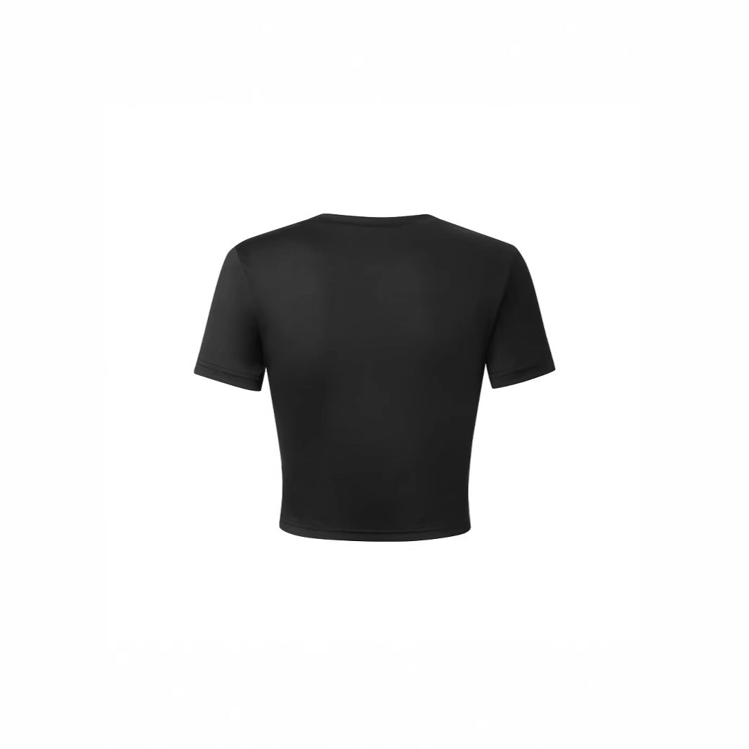 Dame figursyet Crop-T-shirt lavet af åndbart materiale Skovae
