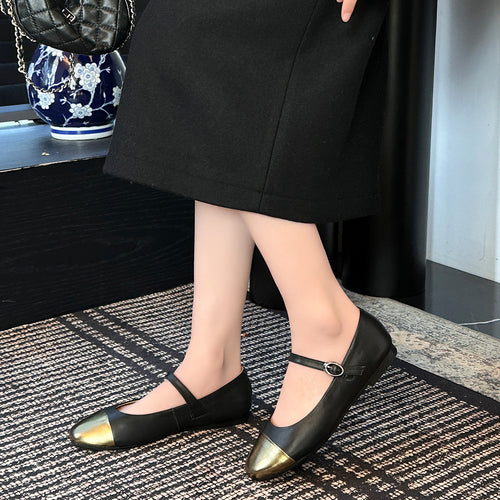 Femme Elegante Mary Jane Ballerinas med Stilig Spænde-Detail Stilla