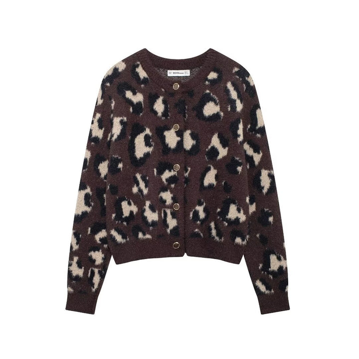 Damer Cozy Leopard Sweater Stilla