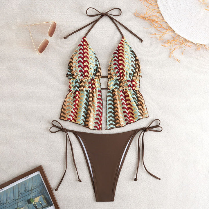 Dame Bandeau-bikini med luksuriøst volangdesign Skovae