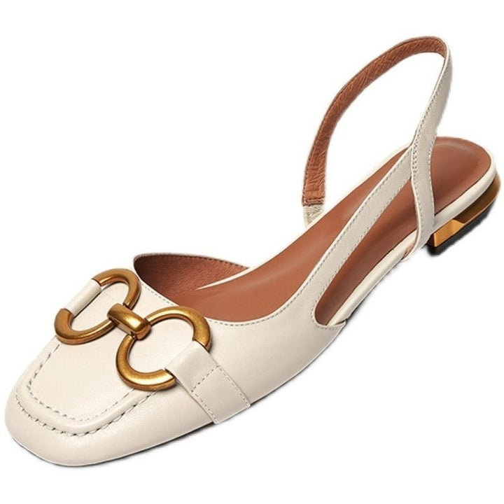 Femme elegante Slingback Ballerinaer med kæde-detalje Stilla