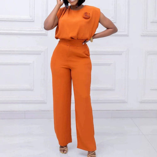 Dame elegant All-in-One-jumpsuit med blomsterdetalje Skovae