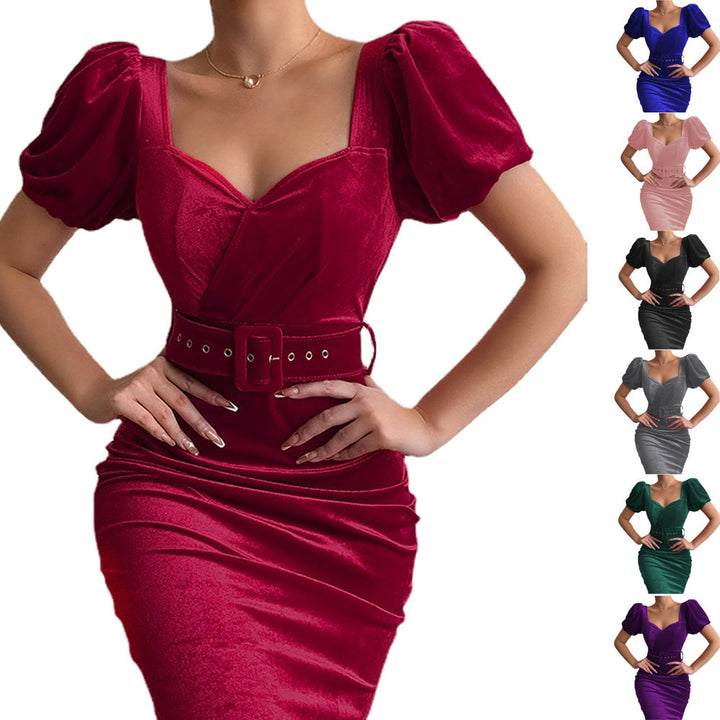 Damer Elegant Puffærmet Bodycon Kjole Stilla