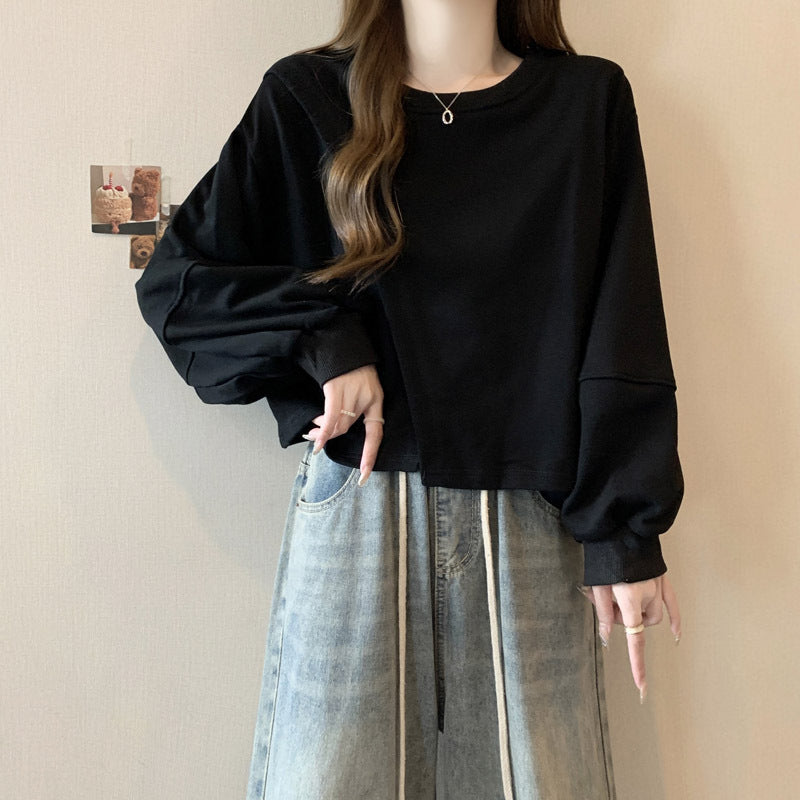 Femme Cropped Ballonærmel Sweatshirt Stilla