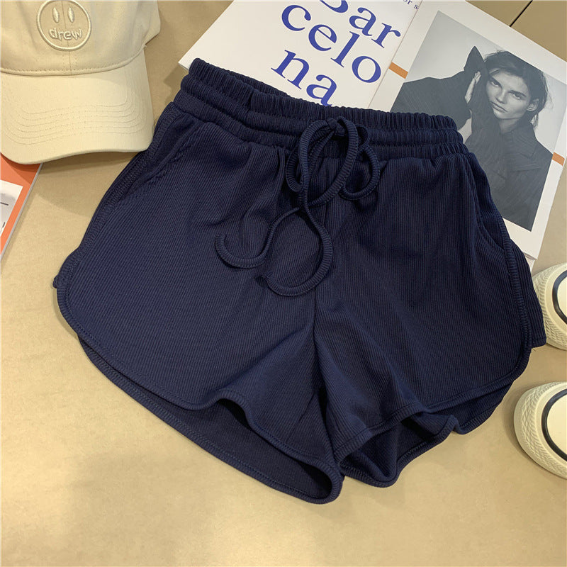 Dame Rib-høj talje-lounge-shorts Stilla