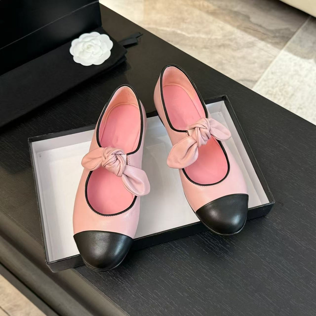 Dame Dekorativ Sløjfe-Detalje Ballerina Flade Stilla