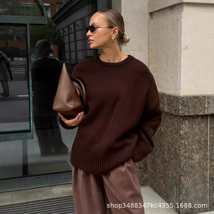 Femme Oversize Chunky Strikpullover Stilla