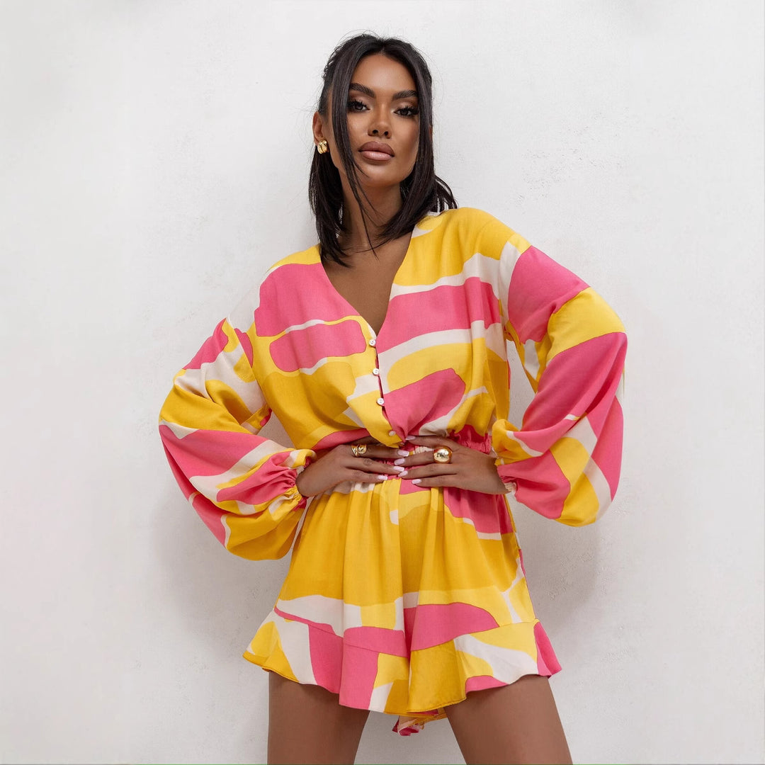 Dame Floral Print Wrap Overall Stilla