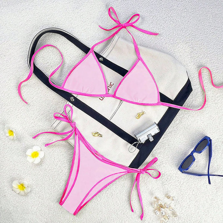 Dame triangel-bikini med legende snore detaljer Skovae