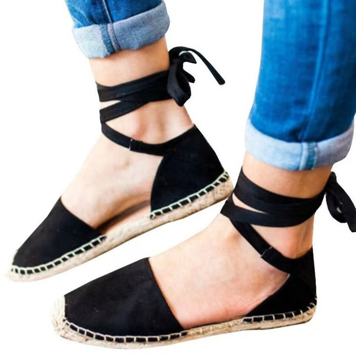 Dame Espadrilles med trendy bindebælte og behagelig sål Stilla