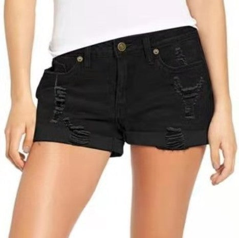 Dame Ripped Denim-Shorts med moderne design og afslappet snit Stilla