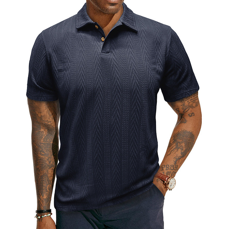 Herrer Poloshirt med struktureret design Stilla
