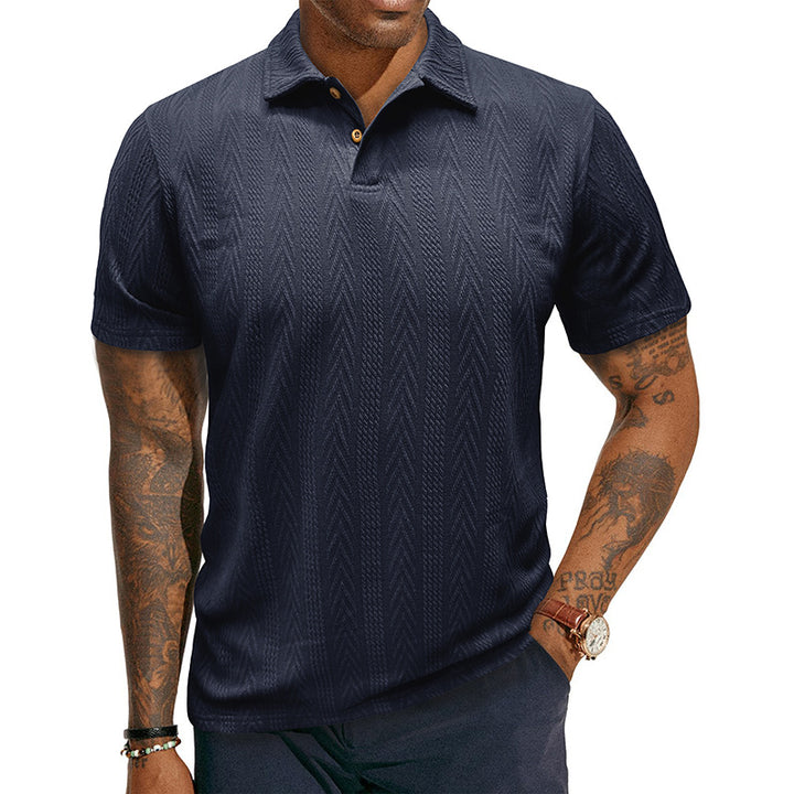Herrer Poloshirt med struktureret design Stilla