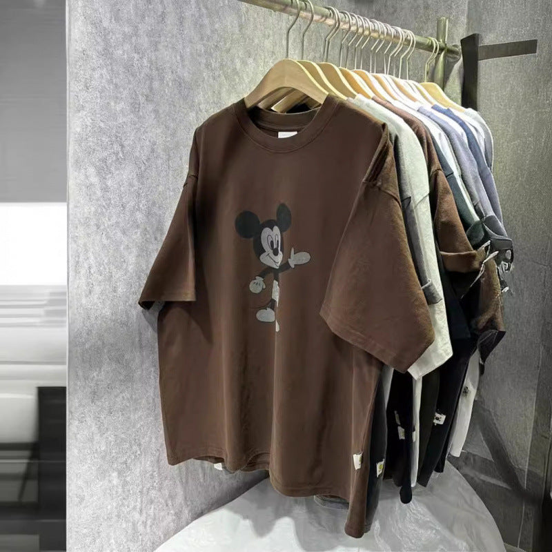 Dame Oversized T-Shirt med unik Mickey Mouse grafiktryk Stilla