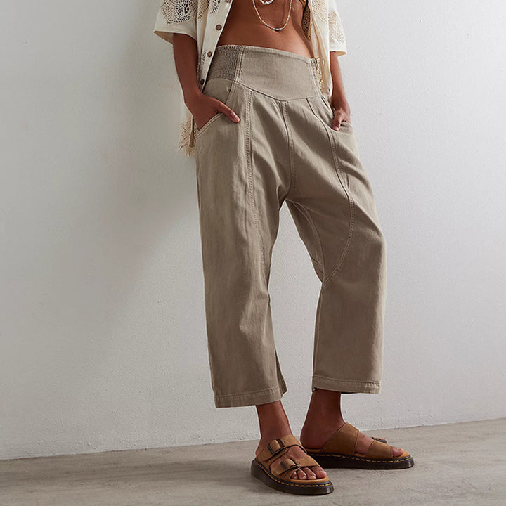 Dame Baggy Jeans med høj talje og sidelommer Stilla