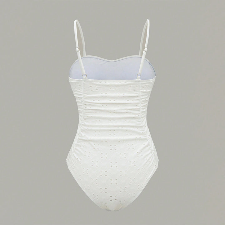 Dame one-piece badedragt med elegant flæsedesign Skovae