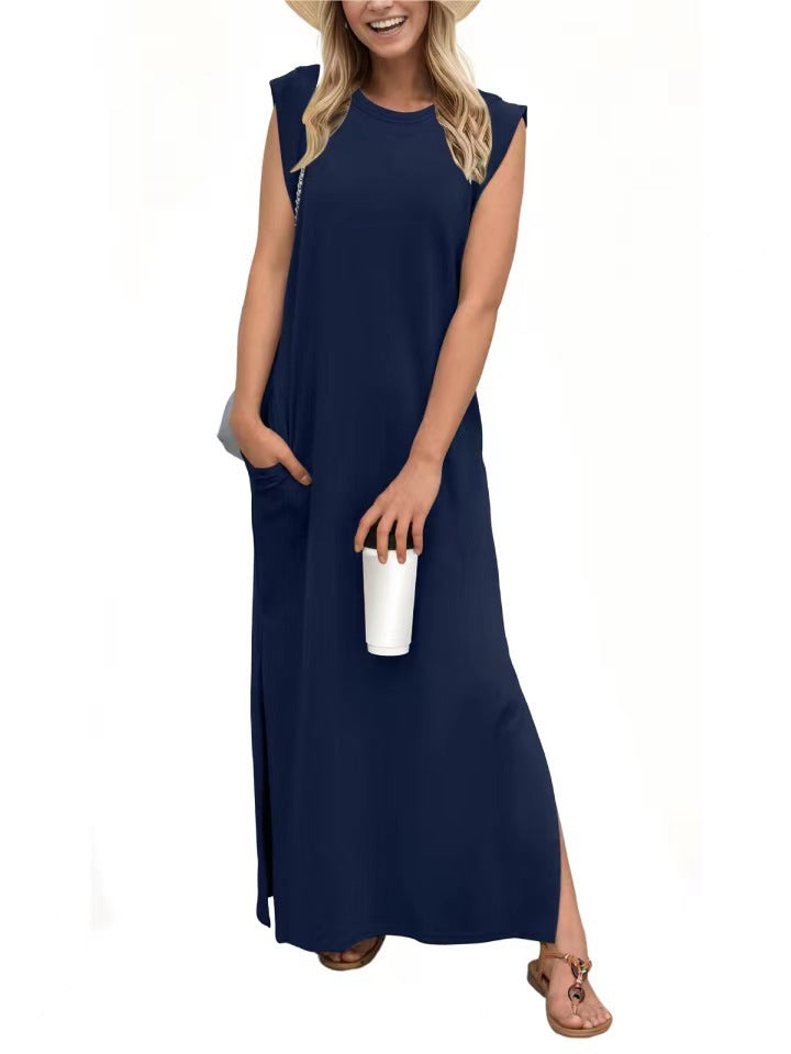 Dame Maxikjole med enkelt design og praktisk snit Stilla