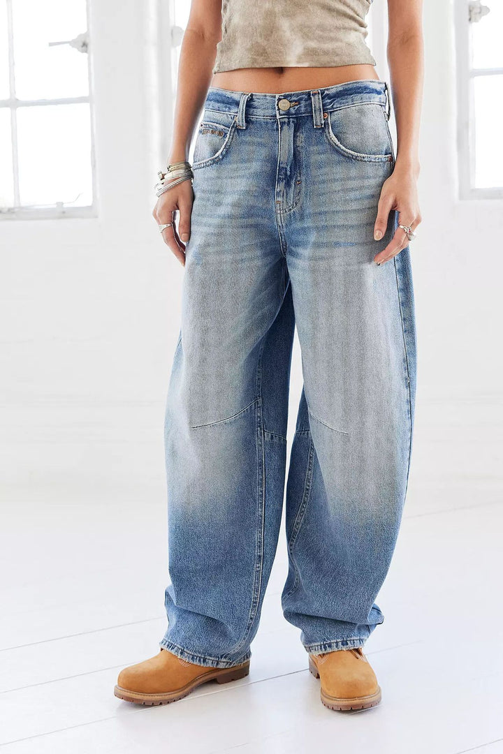 Dame Baggy-Jeans i Vintage-stil Stilla