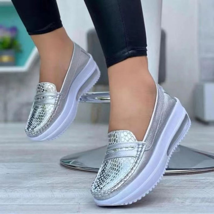 Dame Elegante Metalliske Slippers Stilla