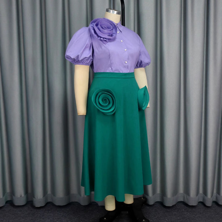Dame Elegant kjole med voluminøse ruffles detaljer Skovae