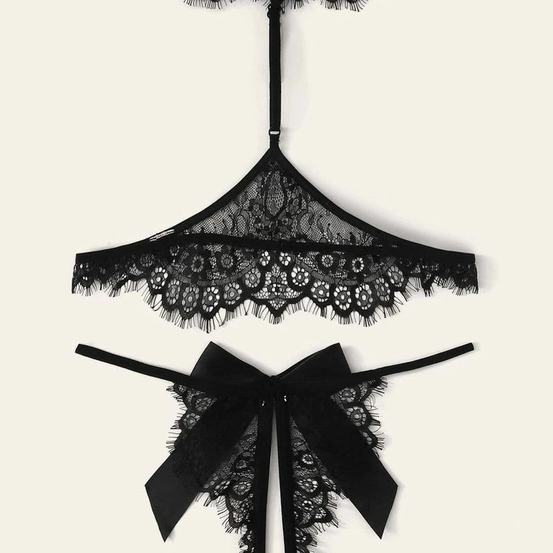 Dame Romantisk Blonde-Bralette og Tanga-Sæt Stilla