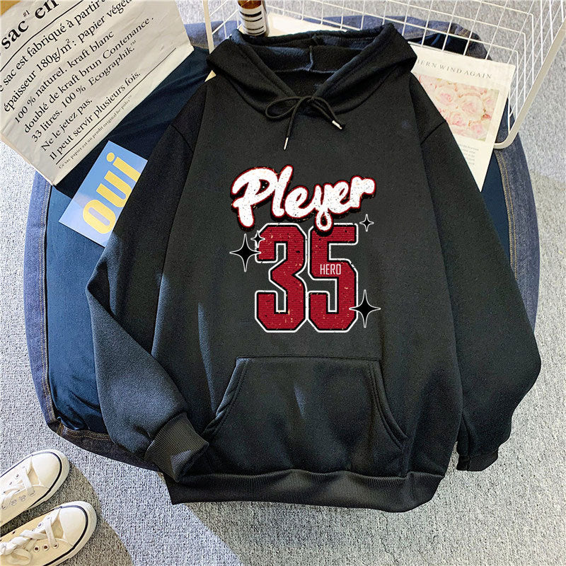 Kvindelig hætte sweatshirt med kreativ basketball design Skovae
