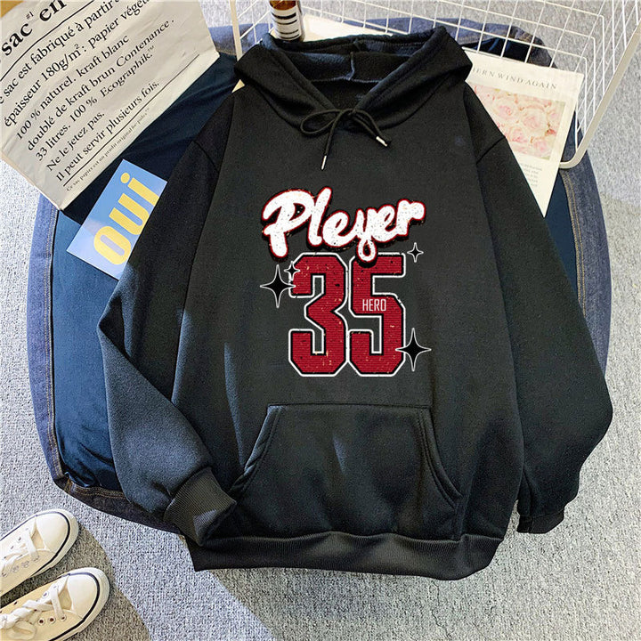 Kvindelig hætte sweatshirt med kreativ basketball design Skovae