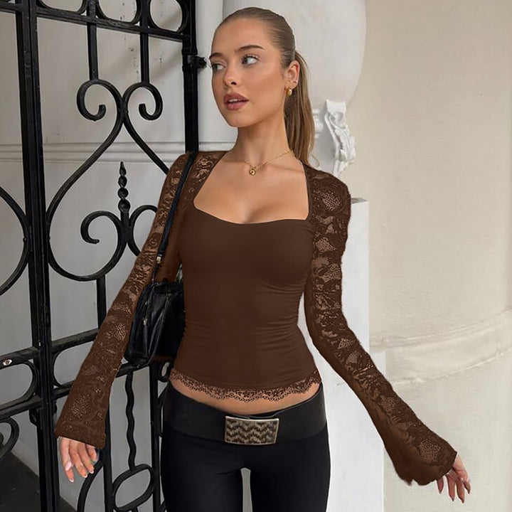 Dame Elegant top med spidse detaljer Skovae