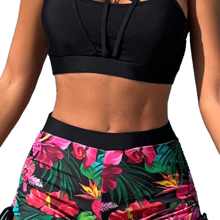 Dame Sporty bikini med raffineret snit og høje shorts Stilla