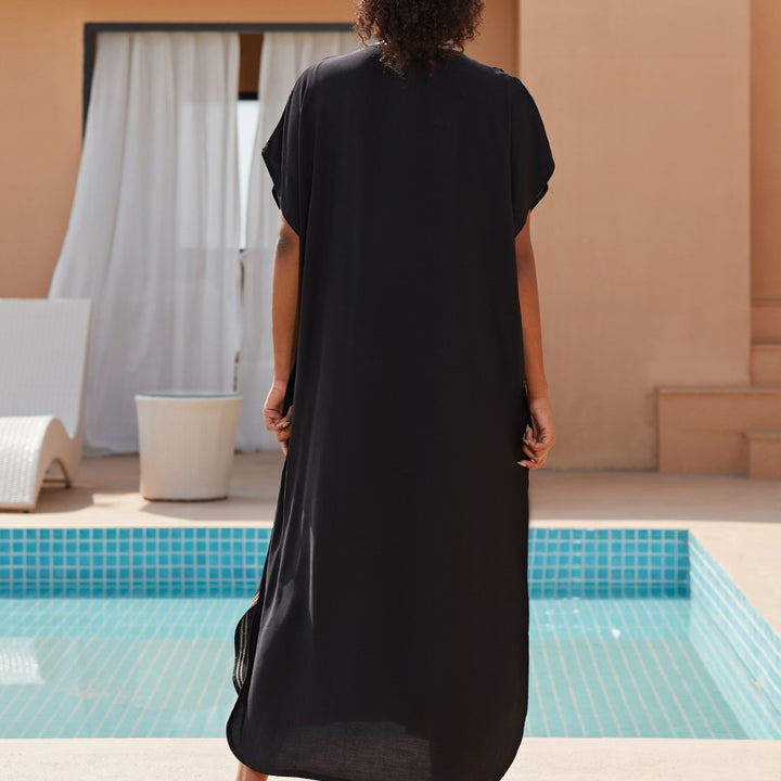 Dame Kaftan-kjole med elegant hækle mønster Stilla