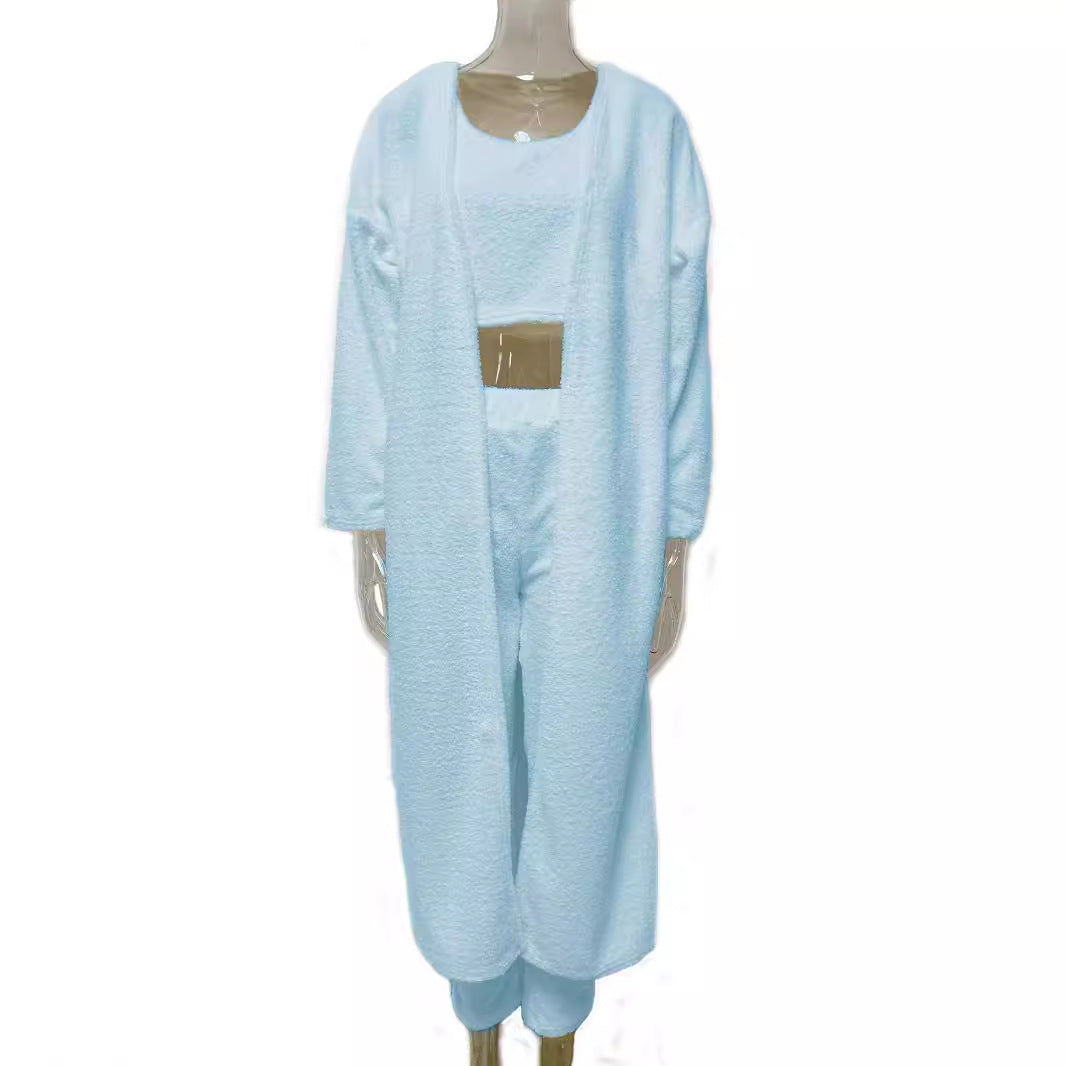 Dame Loungewear-sæt med fluffy materiale Stilla