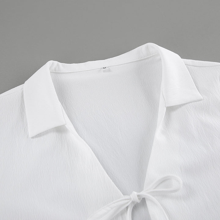 Dame luftig sæt bestående af cropped bluse og løstsiddende bukser Stilla