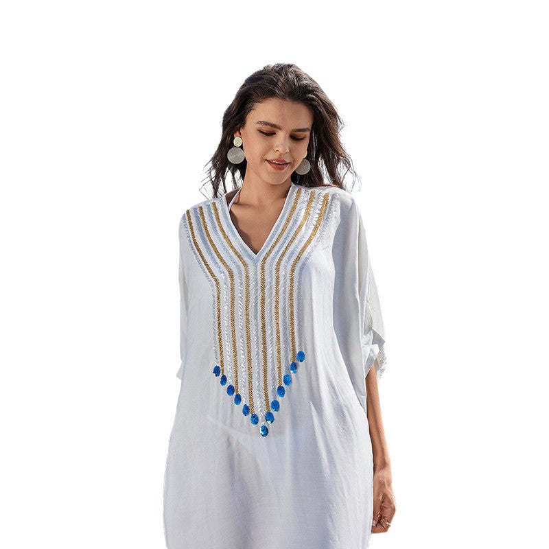 Dame Trendy Kaftan med kunstneriske udsmykninger Stilla