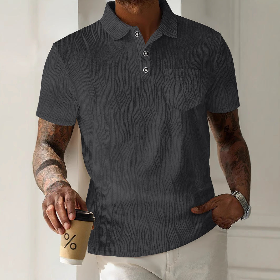 Herrer casual polo-shirt med struktureret design og praktisk brystlomme Stilla