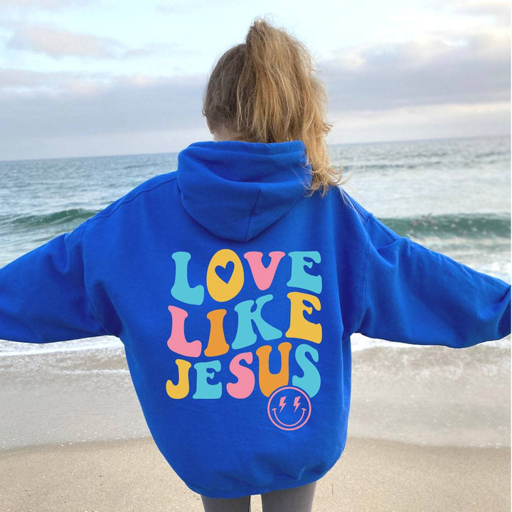 Kvindernes Oversized Hoodie med Farverig Print Skovae