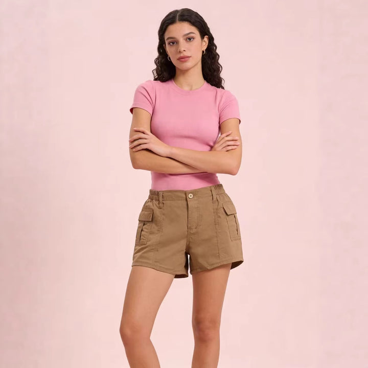 Dame cargo-shorts med funktionelle sidelommer og elastisk talje Skovae