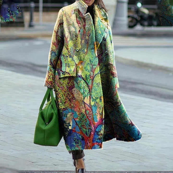 Dame Longblazer med blomsterdesign Stilla
