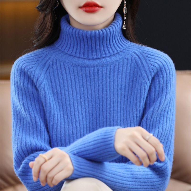 Kvinders hyggelige rullekrave sweater med ribbet tekstur Stilla