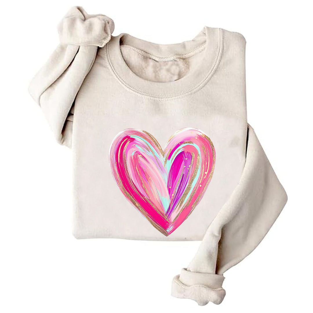 Kvinders sweatshirt med kreativt hjerte design Stilla