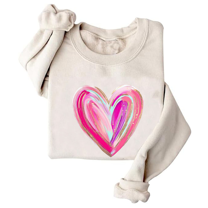 Kvinders sweatshirt med kreativt hjerte design Stilla