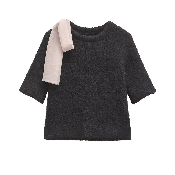 Femme Elegant strik cardigan med sløjfedetalje Stilla