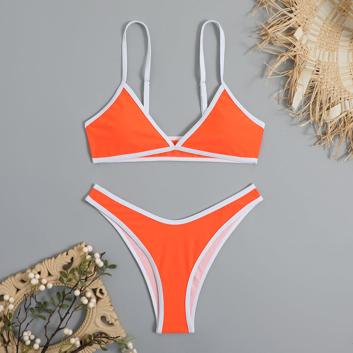 Dame justerbart trekant-bikini-sæt med sporty detaljer Stilla