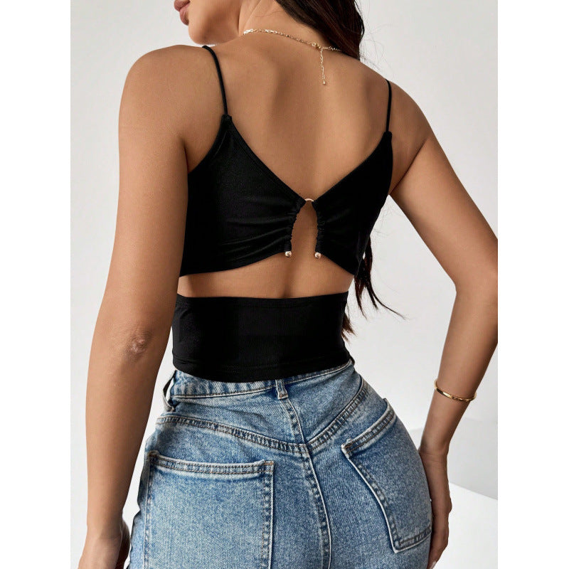 Damen Figurbetontes Spaghetti-Top mit leichtem Stretch Skovae