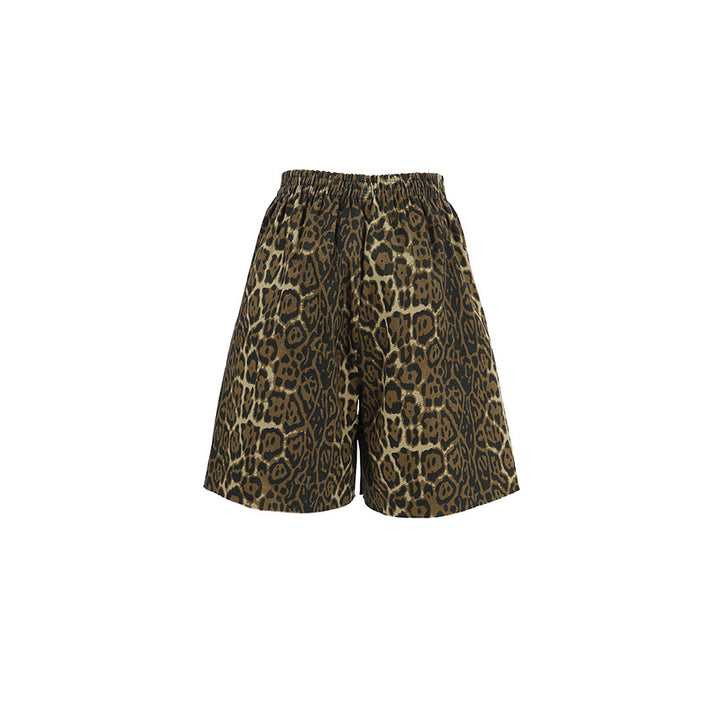 Dame afslappede shorts med animalistisk print og elastisk talje Stilla