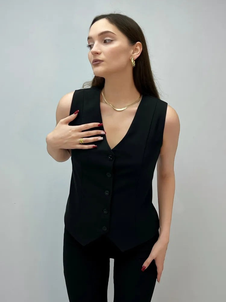 Dame Snedersyede Elegante Vest Stilla