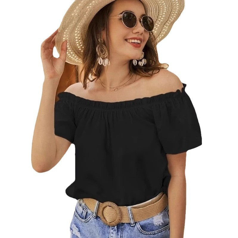 Dame Off-Shoulder Ruffleskjorte Stilla